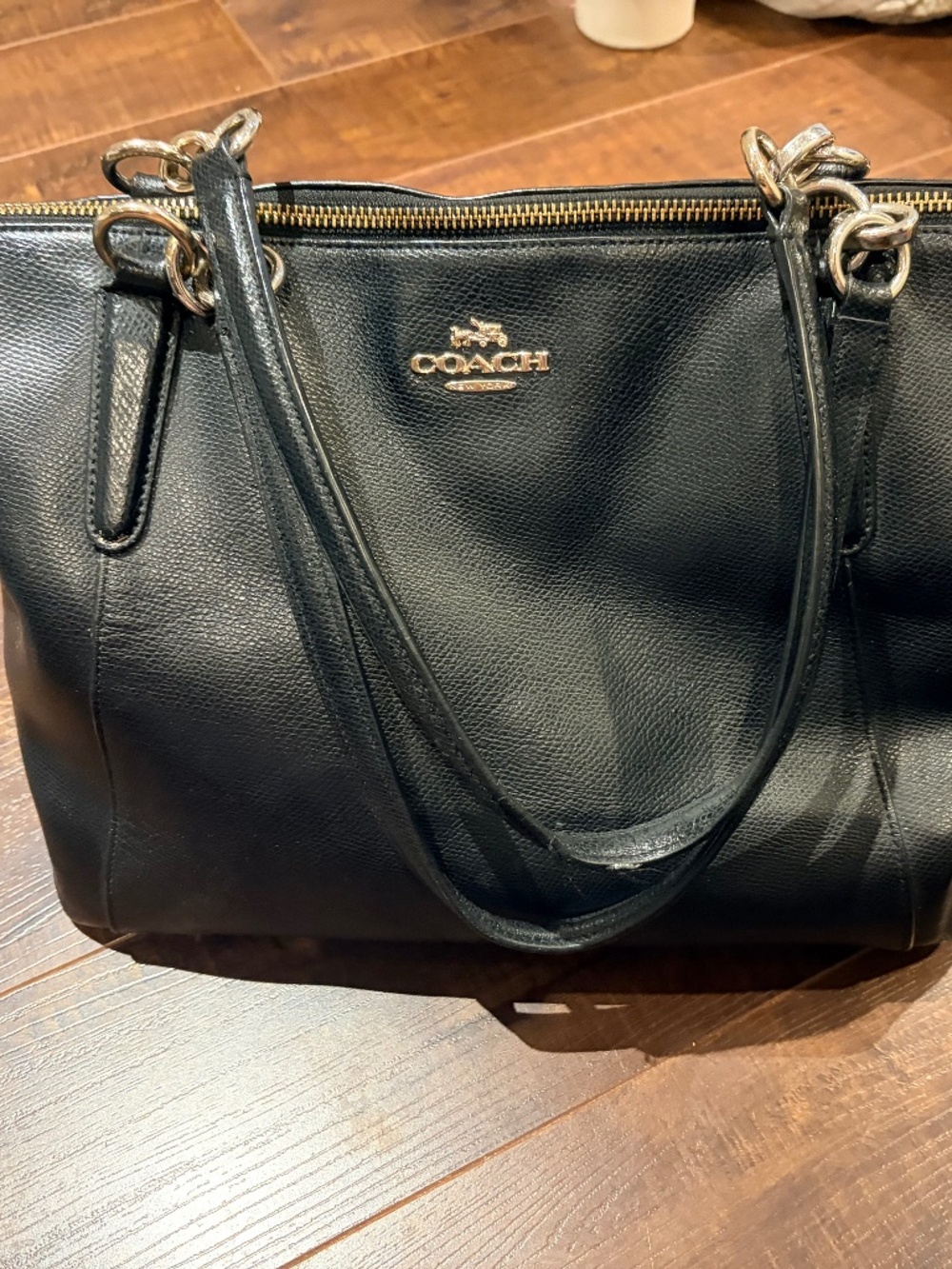 Coach Black Leather Tote Bag